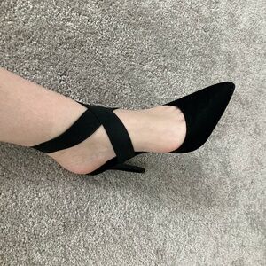 3/$10 SALE Pointed Toe Suede Wrap Ankle Heels